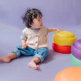 Gestrickte Baumwollweste Beige