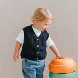 Baumwollstrickweste Marineblau