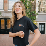 Women's Cropped Hemp Breastfeeding T-Shirt - No Sleep Club