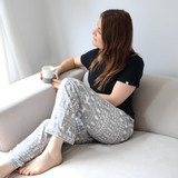 Ladies Grey Fair Isle Pajamas Set