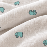 Große Musselin-Decke mit Baby-Elefanten-Motiv