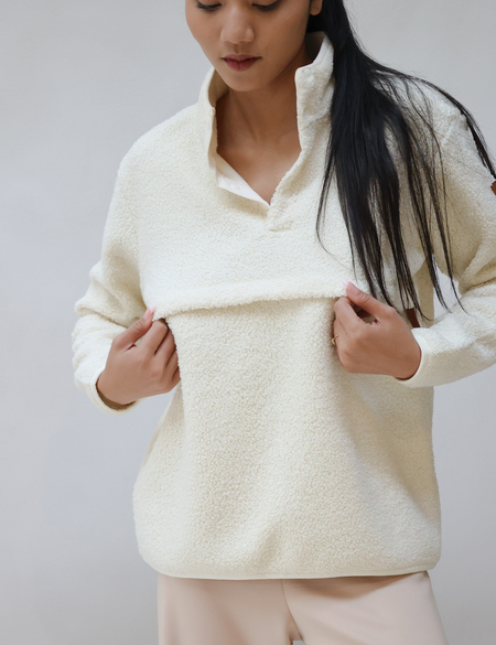 Breastfeeding Fleece - Ivory