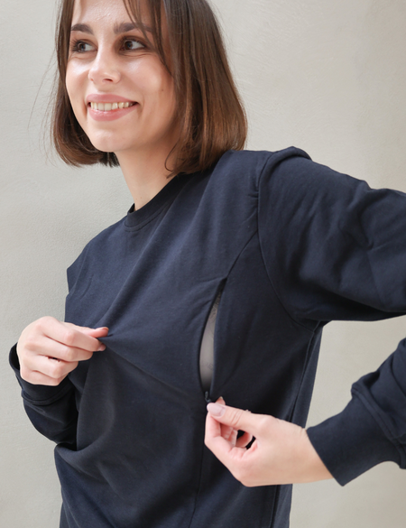 Breastfeeding Sweatshirt - Midnight Navy