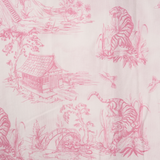 Rosa Toile de Jouy Bambus-Robe für Frauen