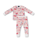 Children's PJ Set Pink Safari