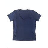Still-T-Shirt V-Ausschnitt Marineblau