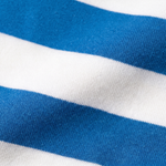 Close-up of the soft bamboo fabric of the Miffy on the Move striped ringer children's T-shirt