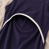 St Tropez Ribbed Stillkleid Navy